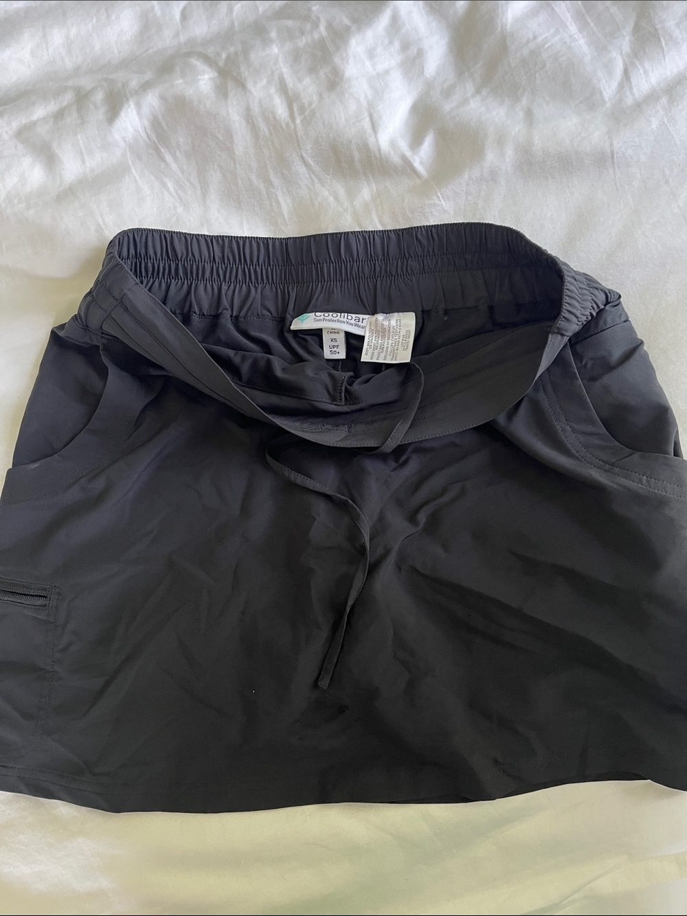 Black womens Elastic Waist Athletic Skort
